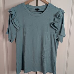 Violets & Roses NWOT XL blue blouse